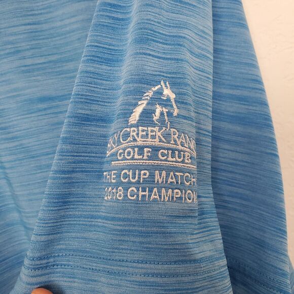 FootJoy Mens Golf Polo Size L Blue Short Sleeve Logo - Picture 3 of 9